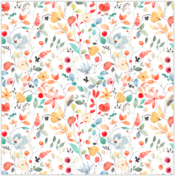 Tissu nappe - Fleurs colorées * A partir de 50 cm