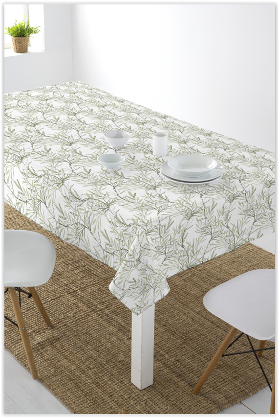 Tissu pour nappe - Arbuste Vert *A partir de 50 cm