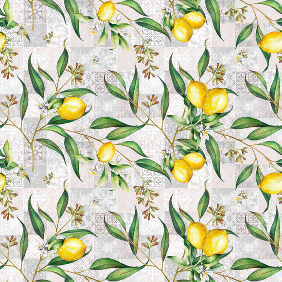 Tissu pour nappe - Citrons *À partir de 50 cm