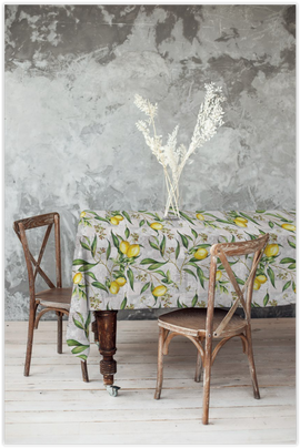 Tissu pour nappe - Citrons *À partir de 50 cm