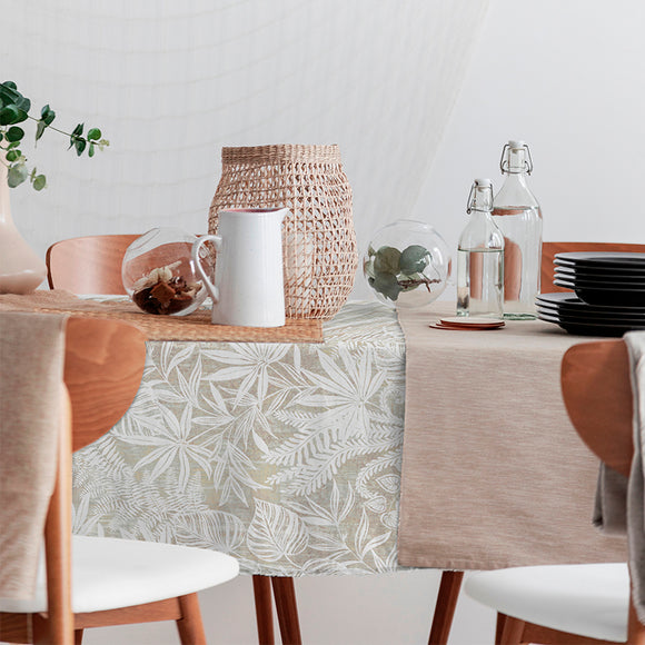 Tissu nappe - Beige tropical *A partir de 50 cm
