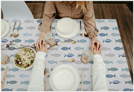 Tissu pour nappe - poisson *A partir de 50 cm