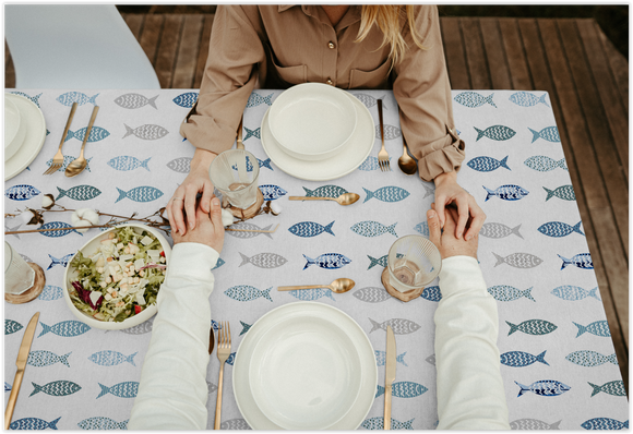 Tissu pour nappe - poisson *A partir de 50 cm