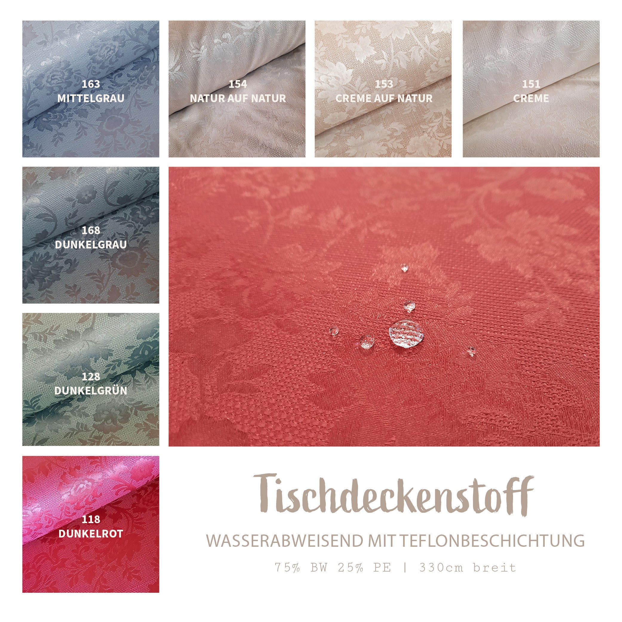 Tablecloth fabric coated | Water-repellent * From 50 cm-1