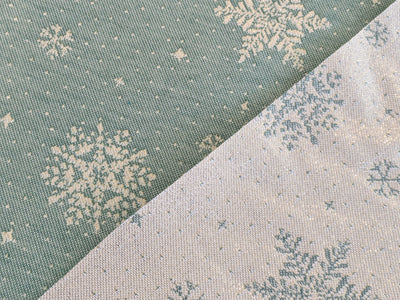 Kaufen 54-006-028-flocken-grun Jacquard beschichtet | Wasserabweisend *Ab 50cm