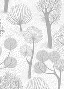 Dekostoff Halbpanama Pflanzen grau *Ab 50cm-6