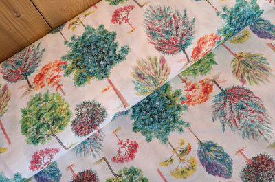 Baumwolle digital bedruckt bunte Bäume *Ab 50cm