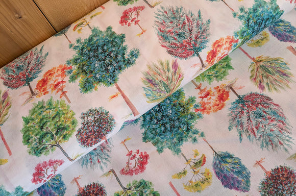 Baumwolle digital bedruckt bunte Bäume *Ab 50cm