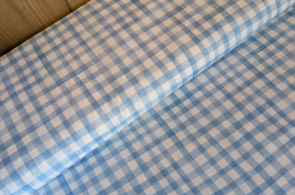 Baumwolle digital bedruckt Karo blau *Ab 50cm