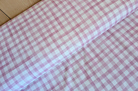 Baumwolle digital bedruckt Karo rosa *Ab 50cm