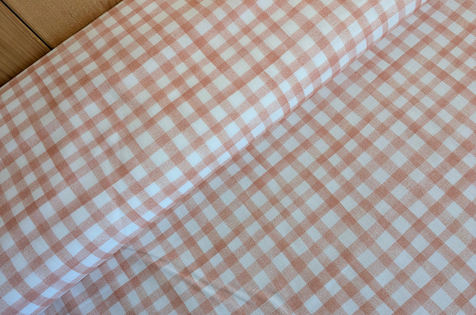 Baumwolle digital bedruckt Karo apricot *Ab 50cm