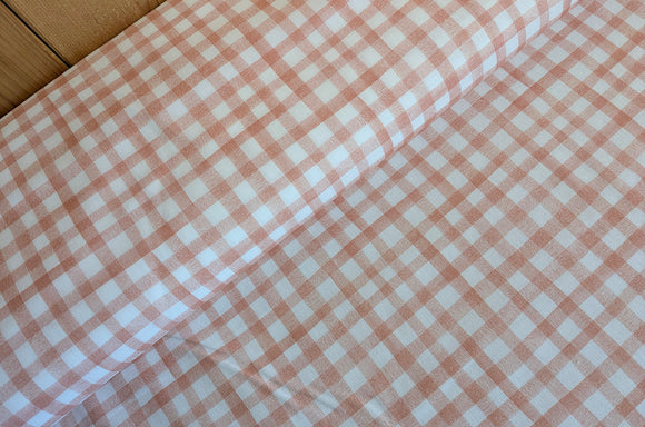 Baumwolle digital bedruckt Karo apricot *Ab 50cm