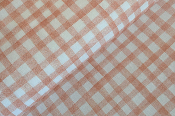 Baumwolle digital bedruckt Karo apricot *Ab 50cm