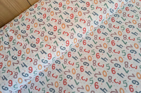 Baumwolle digital bedruckt bunte Zahlen *Ab 50cm