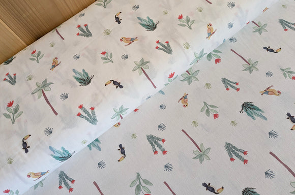 Baumwolle digital bedruckt Papagei *Ab 50cm