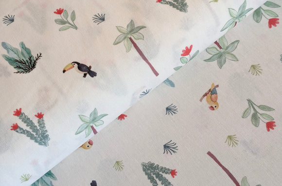 Baumwolle digital bedruckt Papagei *Ab 50cm