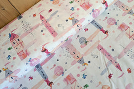 Baumwolle digital bedruckt rosa Schlösser *Ab 50cm