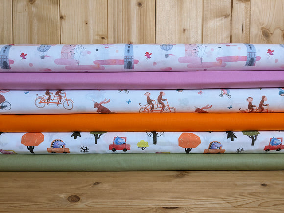 Baumwolle digital bedruckt rosa Schlösser *Ab 50cm