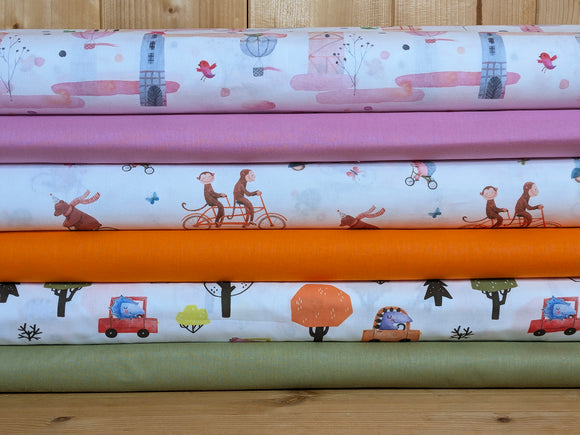 Baumwolle digital bedruckt rosa Schlösser *Ab 50cm