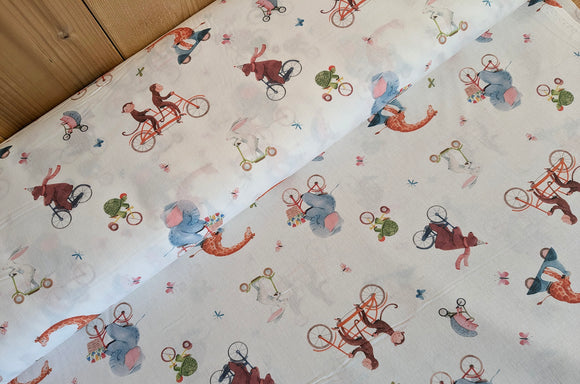 Baumwolle digital bedruckt Zirkustiere *Ab 50cm