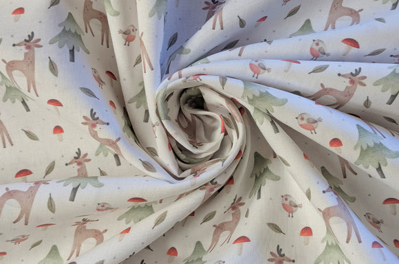 Baumwolle digital bedruckt Hirsche & Tannen *Ab 50cm