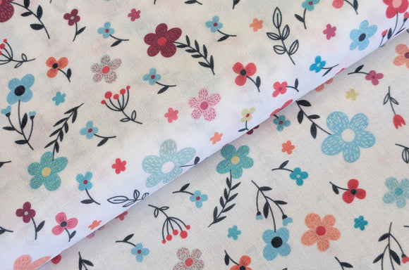 Baumwolle digital bedruckt Blümchen bunt *Ab 50cm