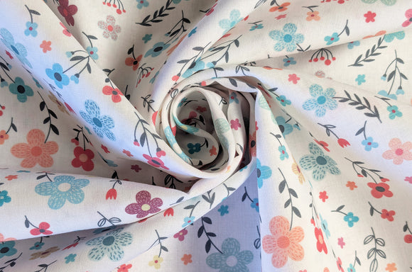 Baumwolle digital bedruckt Blümchen bunt *Ab 50cm