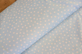 Baumwolle digital bedruckt Blümchen blau *Ab 50cm