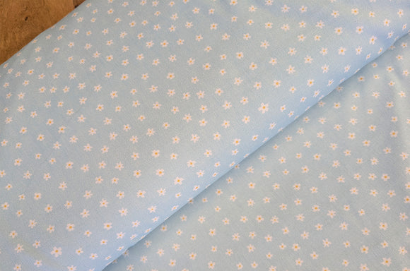 Baumwolle digital bedruckt Blümchen blau *Ab 50cm