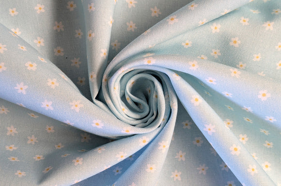 Baumwolle digital bedruckt Blümchen blau *Ab 50cm