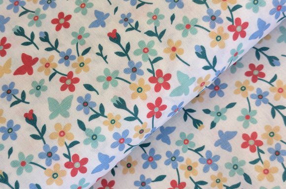 Baumwolle digital bedruckt Blümchen bunt *Ab 50cm