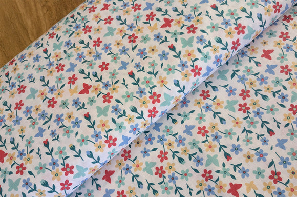 Baumwolle digital bedruckt Blümchen bunt *Ab 50cm