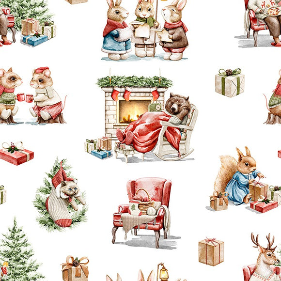 Baumwolle Digitaldruck Weihnachtstiere *Ab 50cm