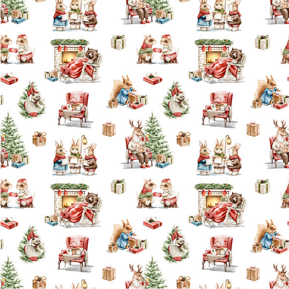 Baumwolle Digitaldruck Weihnachtstiere *Ab 50cm