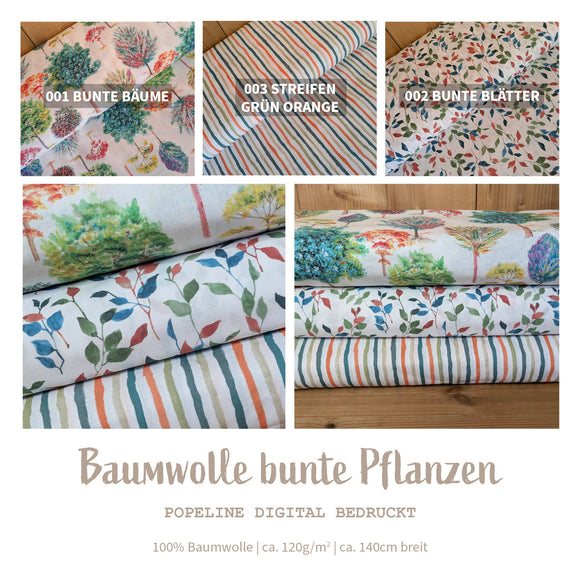 Baumwolle digital bedruckt bunte Bäume *Ab 50cm