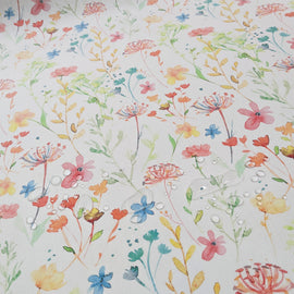 Tischdeckenstoff recycelt Blumen Aquarell *Ab 50c