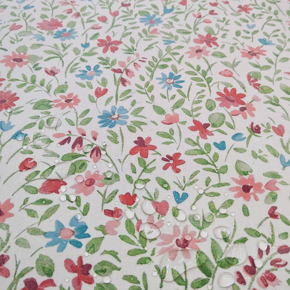 Tischdeckenstoff recycelt Blumen & Blätter *Ab 50cm