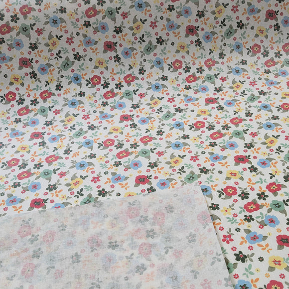 Tischdeckenstoff recycelt Streublümchen *Ab 50cm