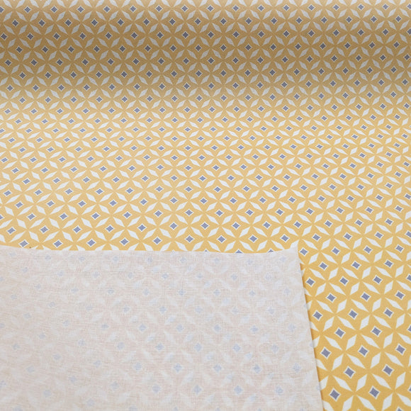 Tischdeckenstoff recycelt Retro gelb *Ab 50cm