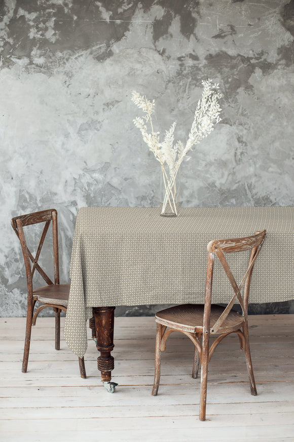 Tischdeckenstoff recycelt Retro beige *Ab 50cm