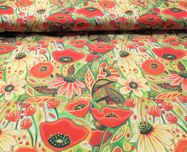 Canvas wasserabweisend Mohnblumen *Ab 50cm