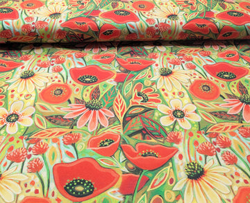 Canvas wasserabweisend Mohnblumen *Ab 50cm