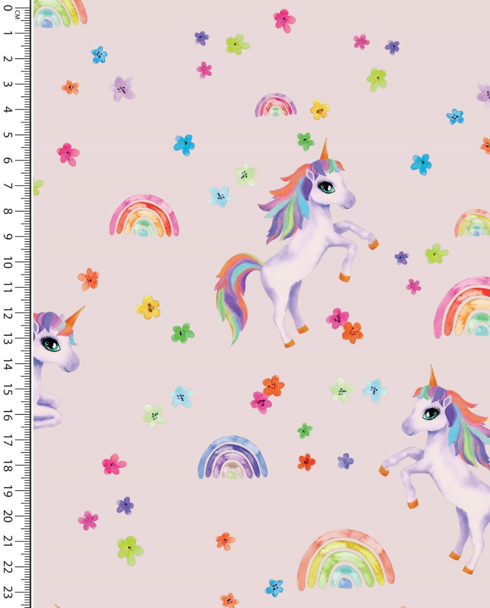 Cotton jersey unicorns pink *From 50cm