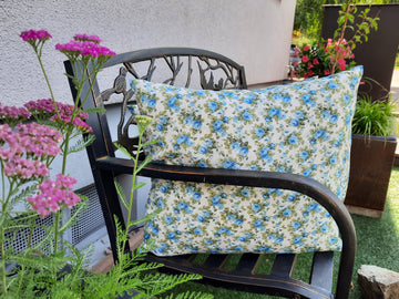 Decorative fabric roses blue *From 50cm - 0