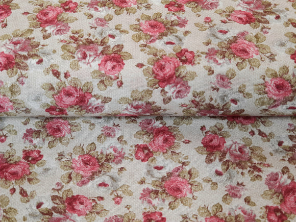 Tissu déco roses rose * A partir de 50 cm