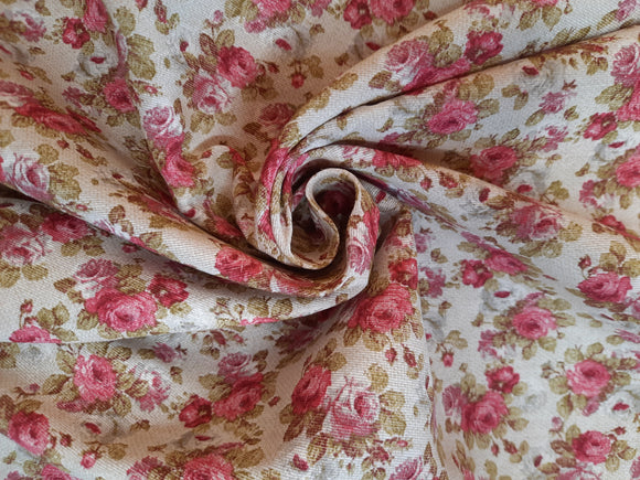 Tissu déco roses rose * A partir de 50 cm