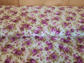 Tissu déco roses violet *À partir de 50cm