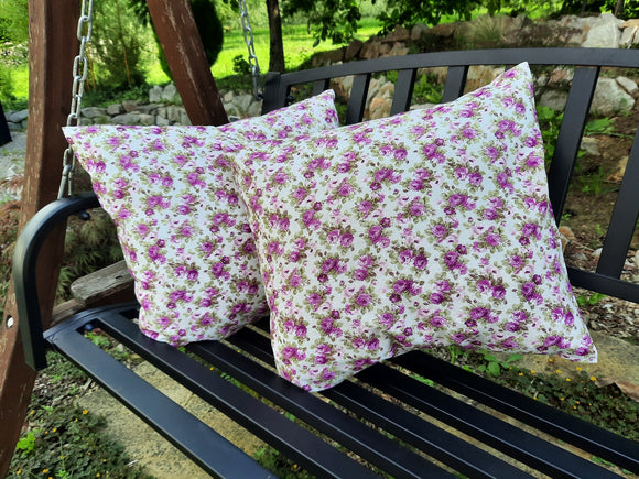 Tissu déco roses violet *À partir de 50cm