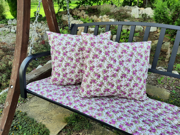 Tissu déco roses violet *À partir de 50cm