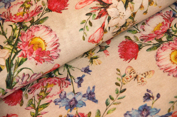 Tissu déco Fleurs asiatiques *À partir de 50 cm